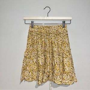 Floral Ruffle Skirt Size Small with adjustable waist